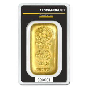 Lingot or 100 g argor heraeus suisse