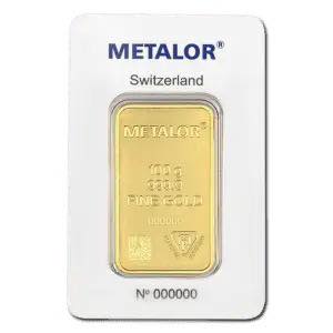 Lingot or 100 g metalor suisse