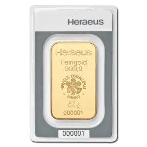 Lingot or 50 g Heraeus