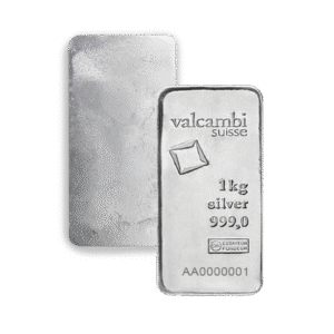 Lingot d'argent coulé 1 kilogramme  Valcambi